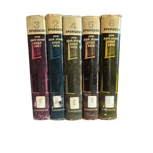 Spurgeon New Park Street Pulpit 1856-1860 Zondervan 5 Vol Set 1st American Ed